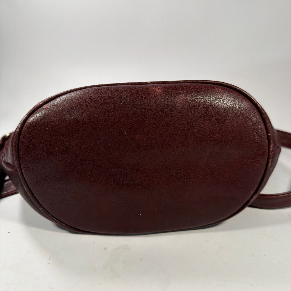 Etienne Aigner Genuine Leather Burgundy Hobo Shoulder Bag - Picture 7 of 11